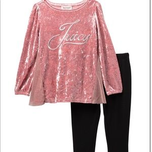 Juice Couture crushed velvet tunic and leggings.